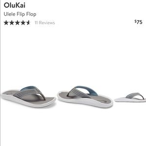 NWT OluKai Ulele Men’s Grey Flip Flop Size 11
